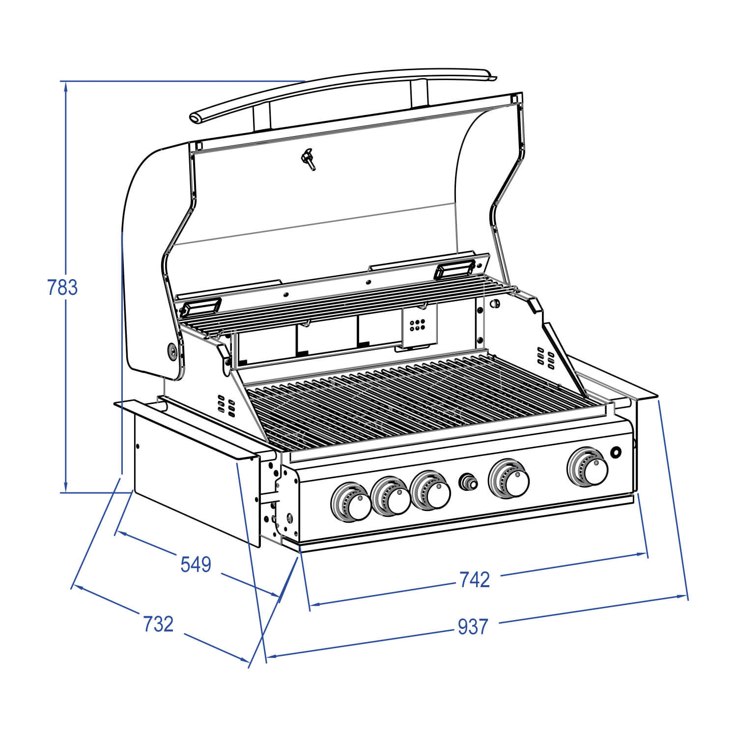 ALL’GRILL Chef L Built-In Schwarz