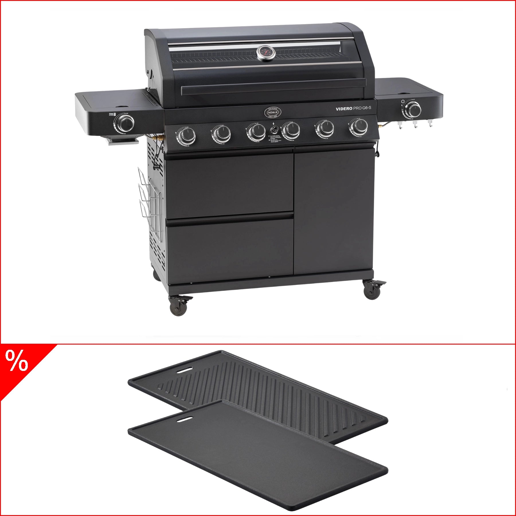 Rösle Videro Pro G6-S Vario+ 50mbar inkl. Grillplatte, eckig