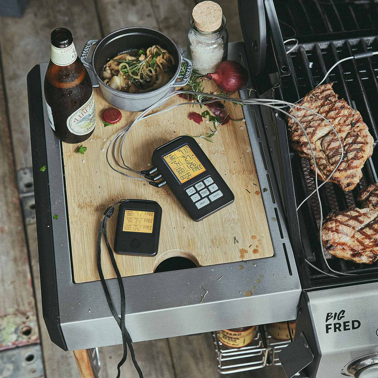 Burnhard Grillthermometer mit 4 Sonden