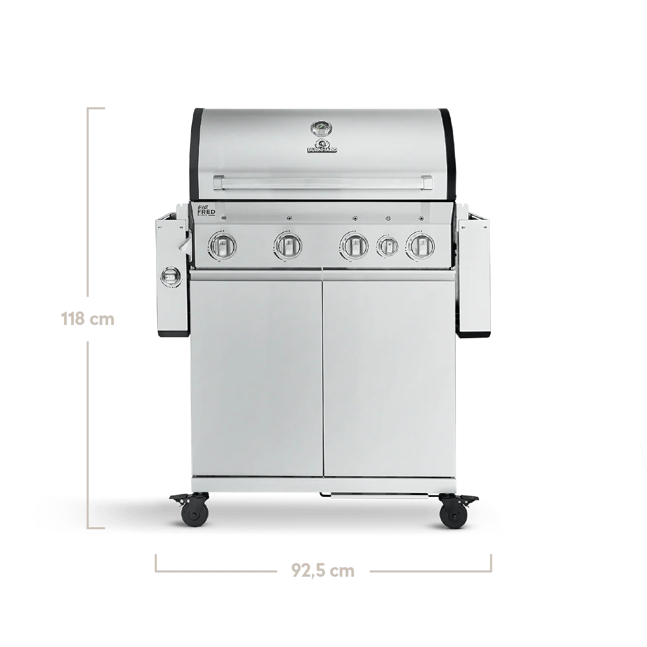 Burnhard Big FRED Deluxe Gasgrill 4-Brenner Edelstahl mit Edelstahlrost (Series 3)