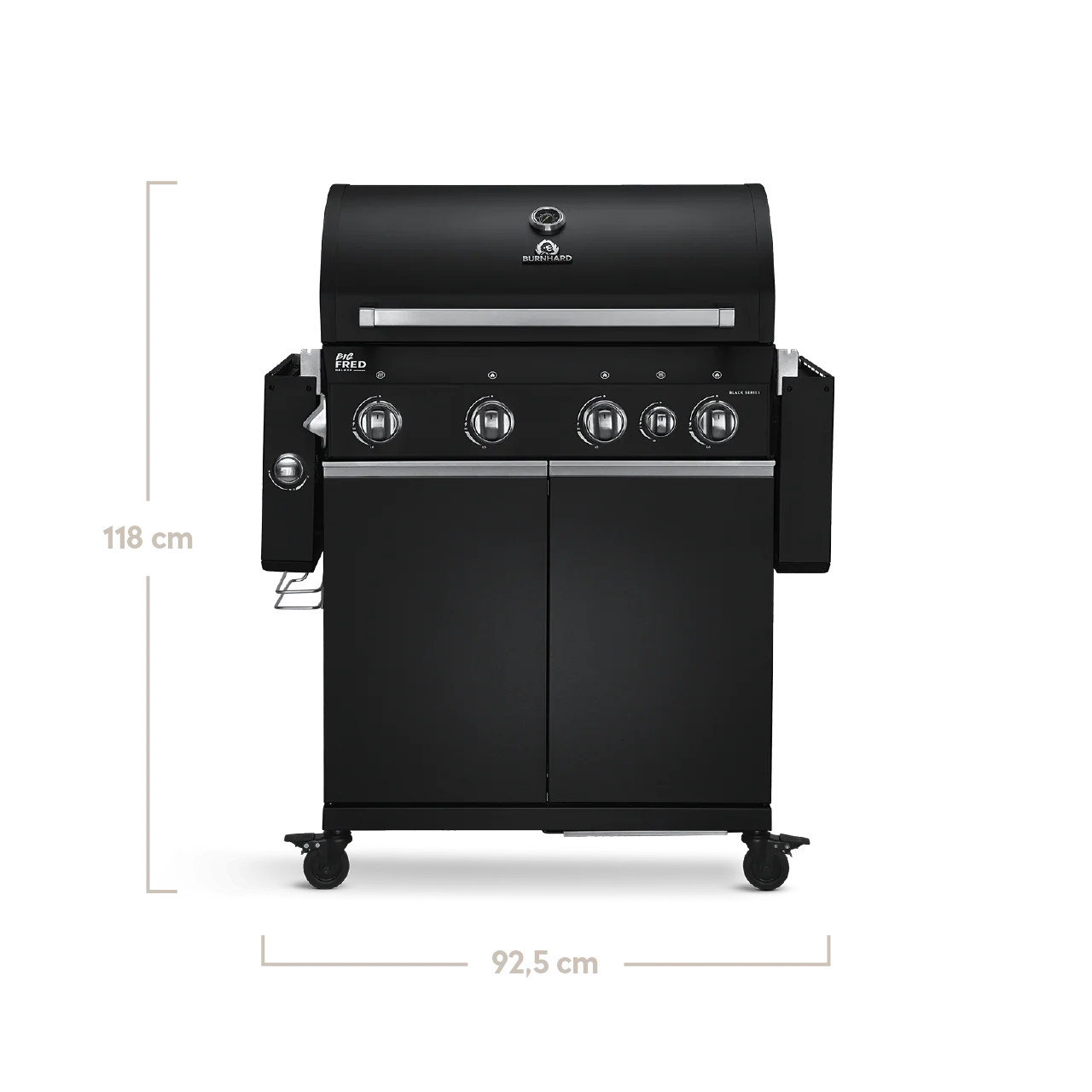 Burnhard Big FRED Deluxe Gasgrill 4-Brenner Black Edition mit Edelstahlrost (Series 3)