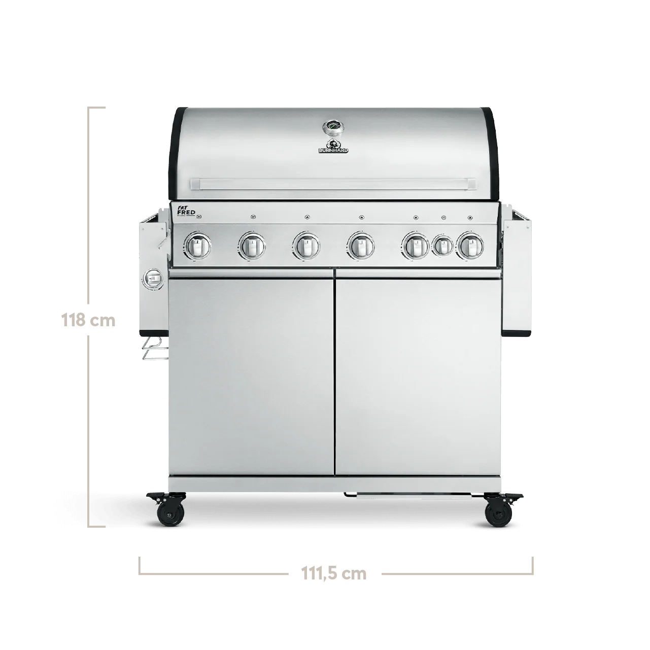 Burnhard Fat FRED Deluxe Gasgrill 6-Brenner Edelstahl mit Gusseisenrost (Series 3)