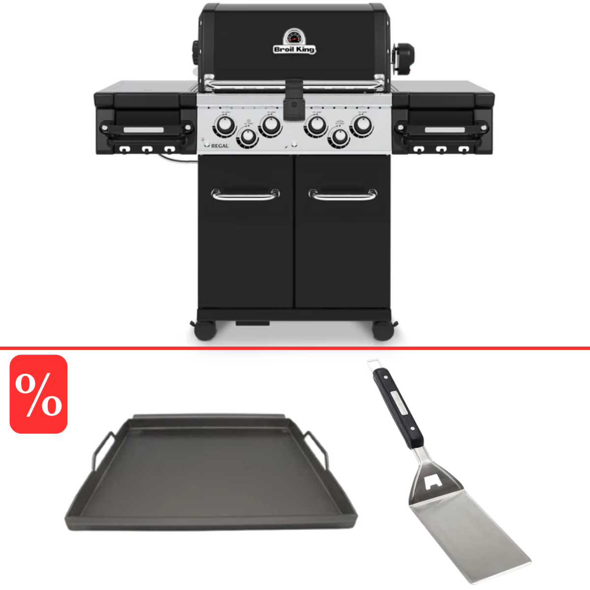 Broil King Regal 490 inkl. Drehspieß, Fullsize Einsatzpfanne & Wender