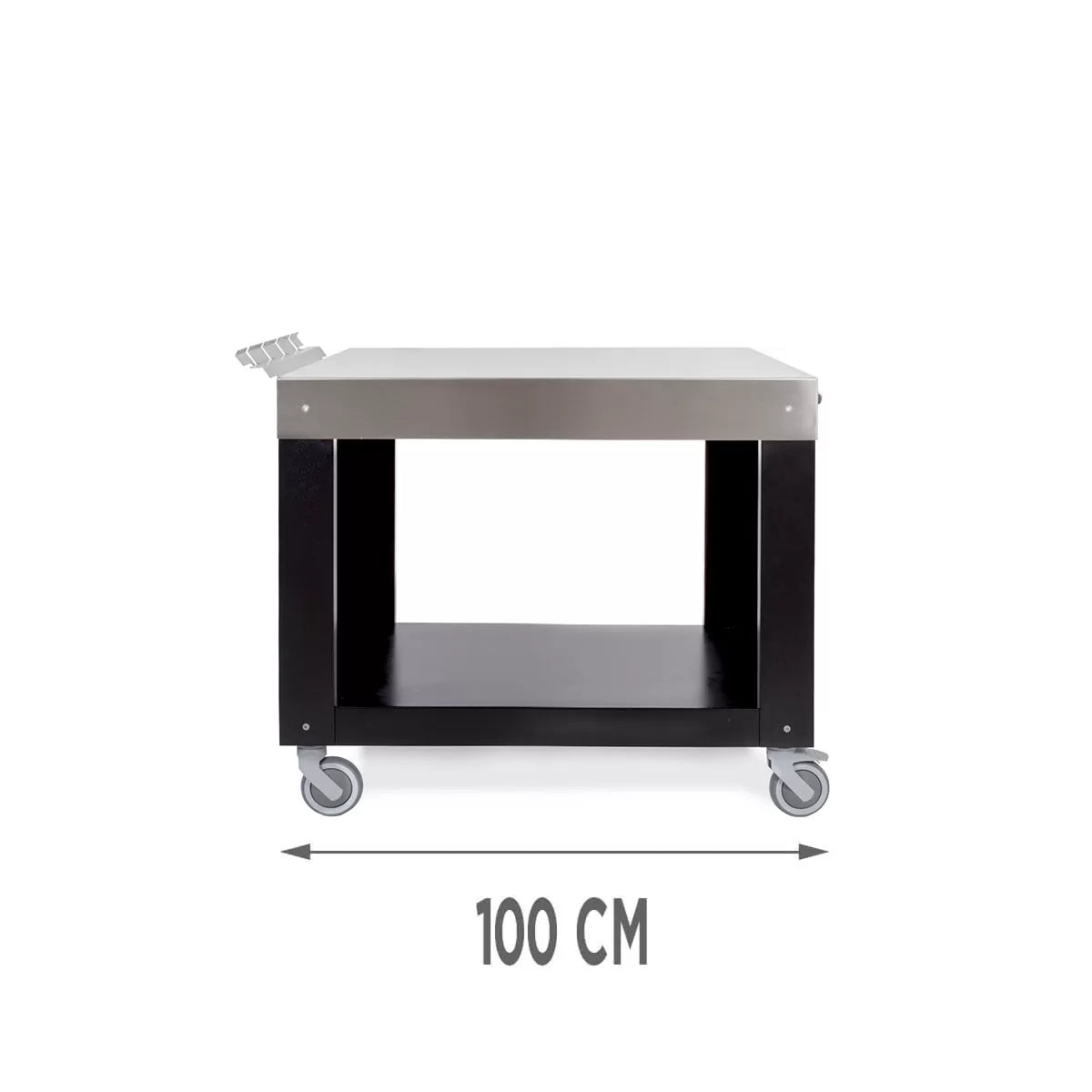 Alfa Forni Edelstahl-Arbeitstisch, 100 cm x 80 cm, Edelstahl Schwarz