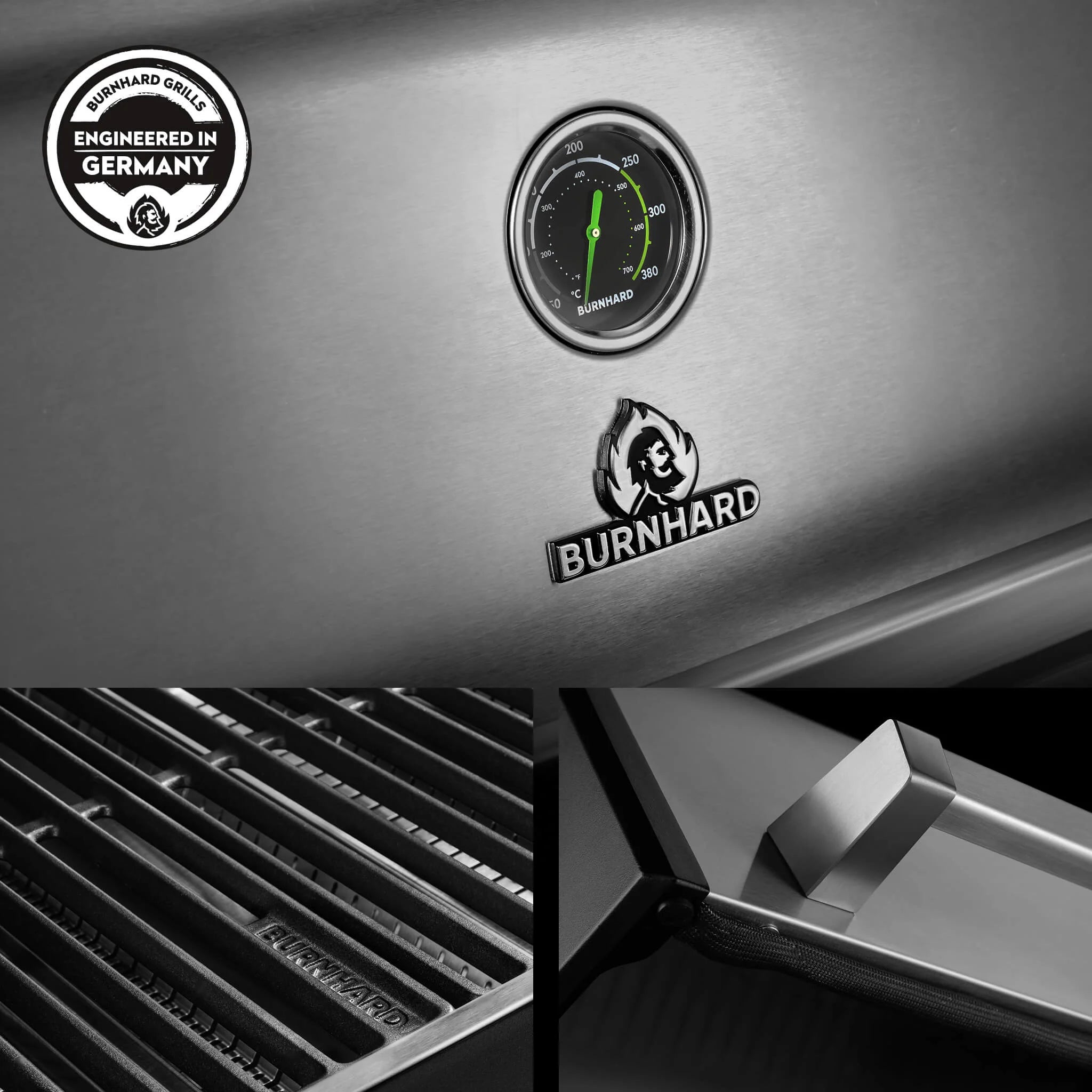 Burnhard Fat FRED Deluxe Gasgrill 6-Brenner Edelstahl mit Gusseisenrost Series 4