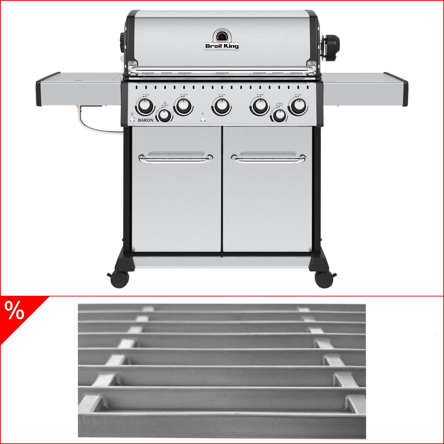 Broil King Baron S 590 IR inklusive Drehspieß, Infrarotbrenner & Edelstahlgussrost