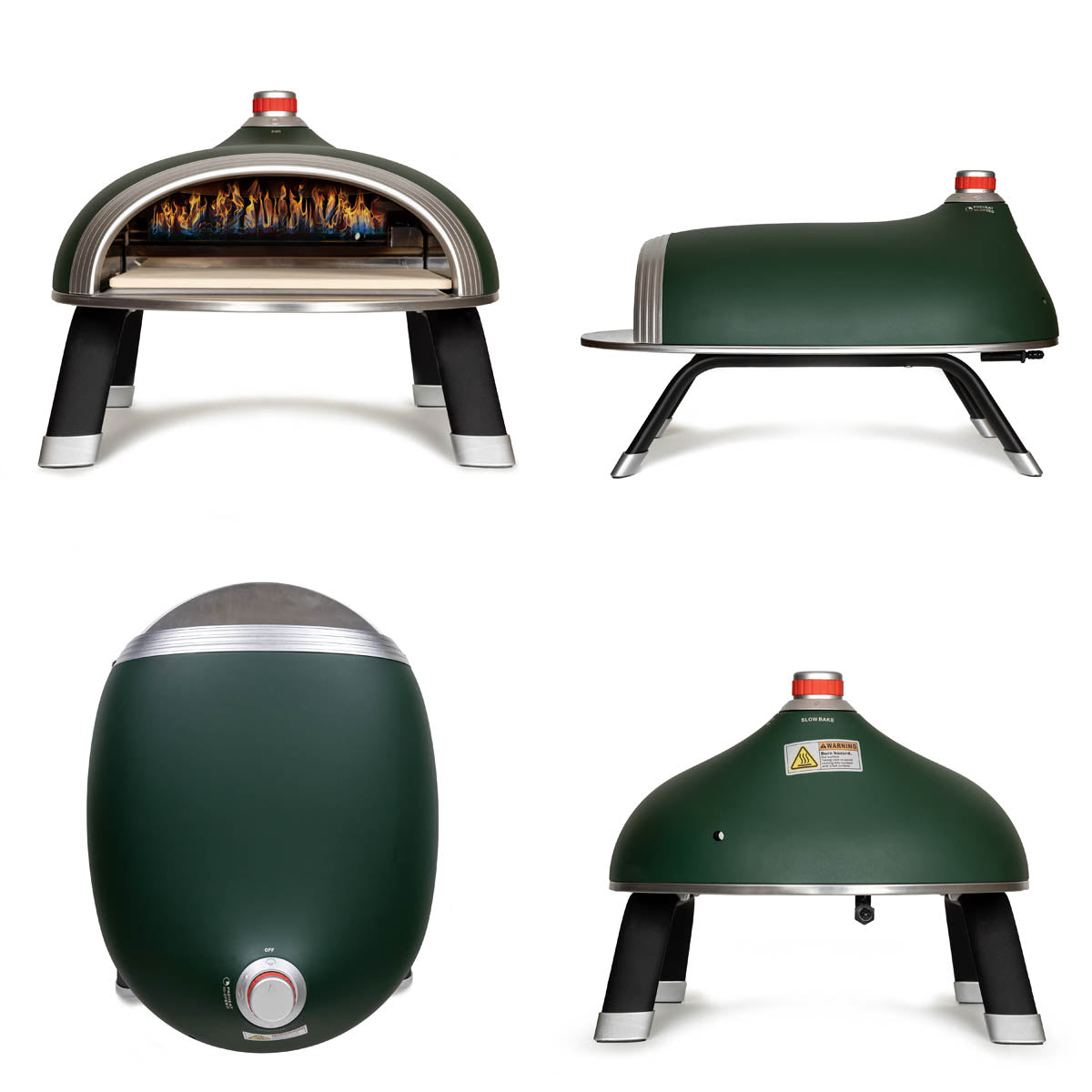 DeliVita Diavolo Pizzaofen Set grün für Gasbetrieb