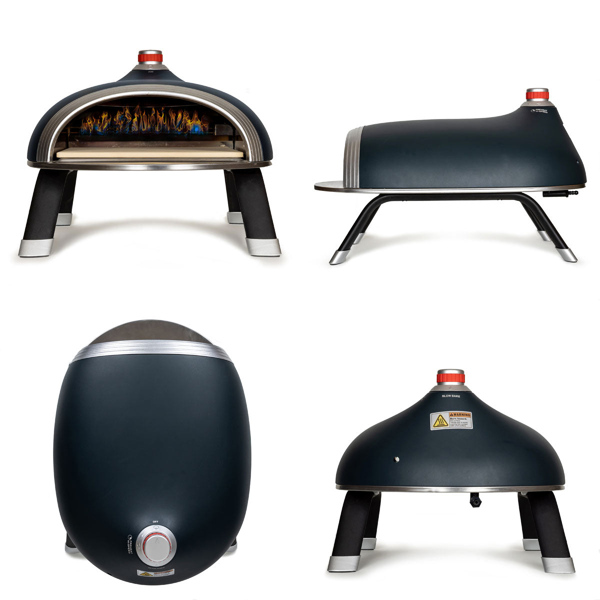 DeliVita Diavolo Pizzaofen Set navy für Gasbetrieb