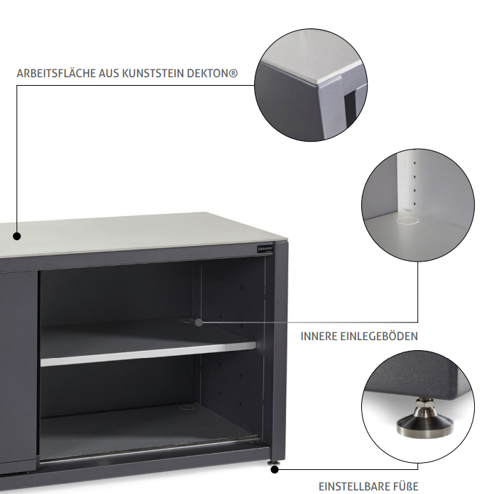 Dukin Outdoorküche Modul CookOUT® GRILL BLANK - für Broil King 520/570/590, befestigt