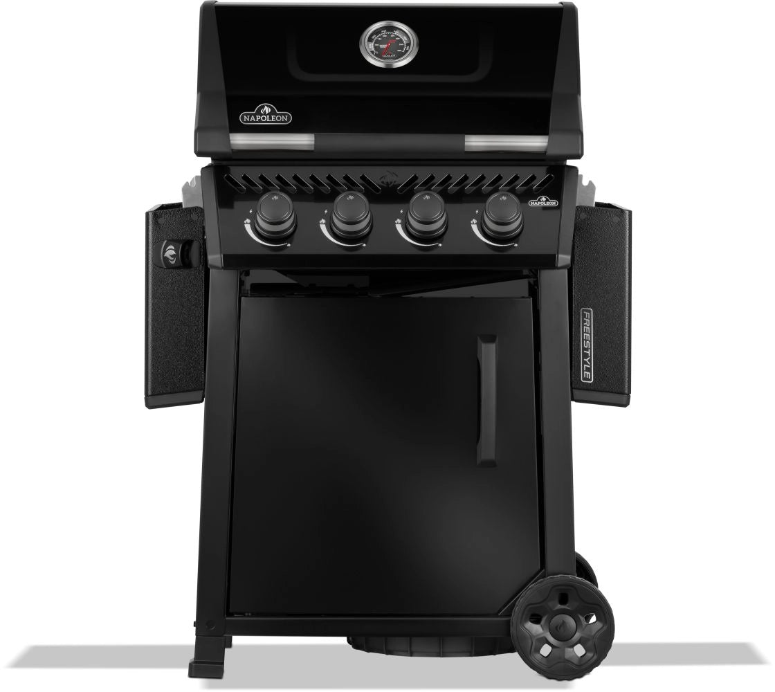 Napoleon Freestyle 425, 4 Hauptbrenner mit Tür, schwarz | 2026 mit abgeklappten Seitentischen