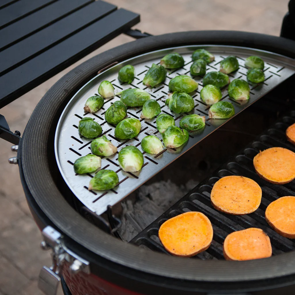 Anwendungsbild KamadoJoe Edelstahlauflage Halbrund, Big Joe