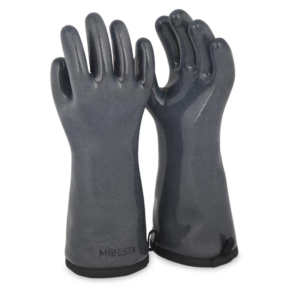 Moesta HeatPro Gloves - Grillhandschuhe aus Silikon - anthrazit  in Größe L (9)