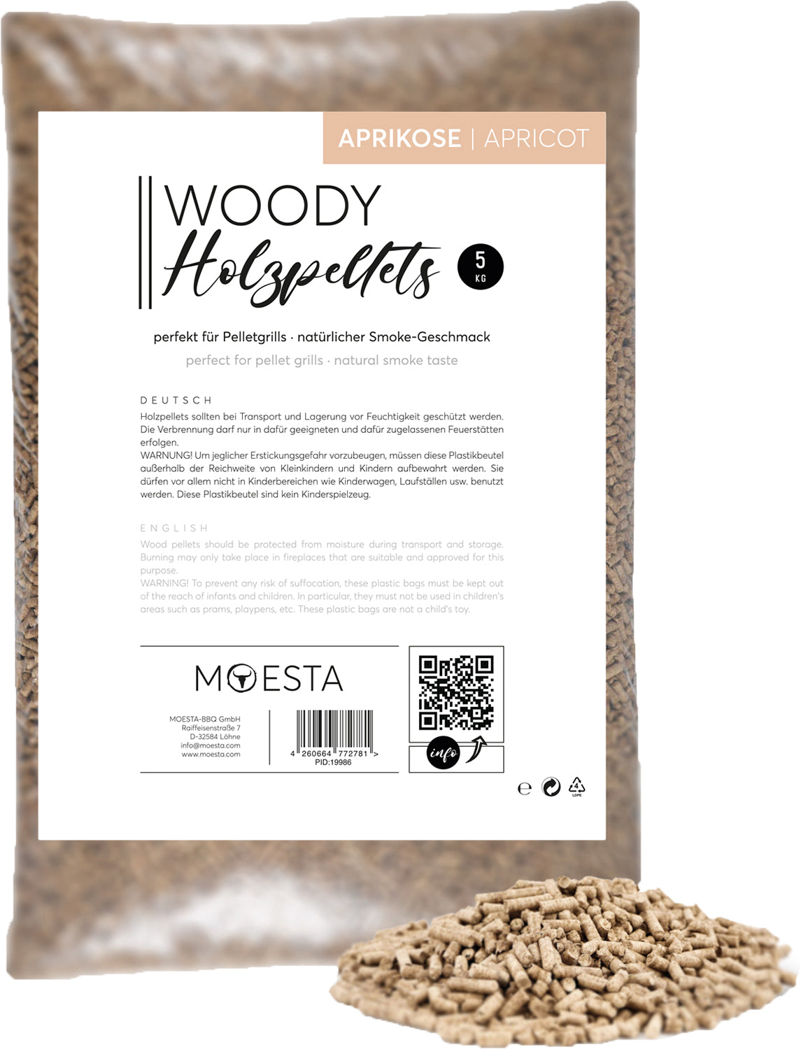 Moesta Holz Pellets, Aprikose 5kg