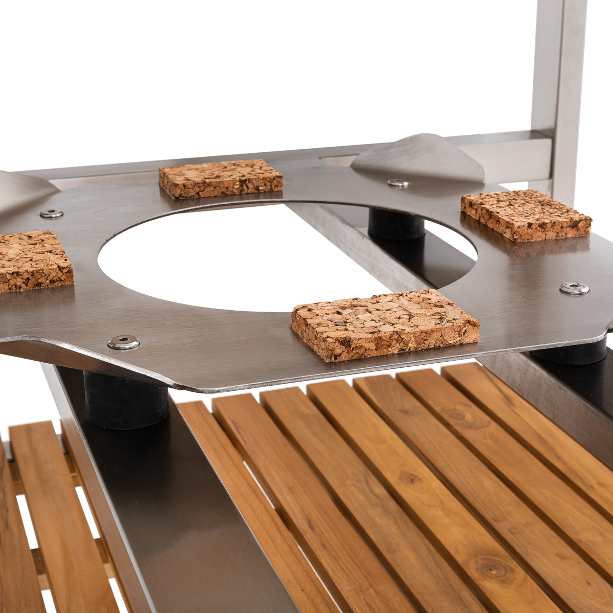 Monolith Buggy aus Edelstahl & Teak, LeChef