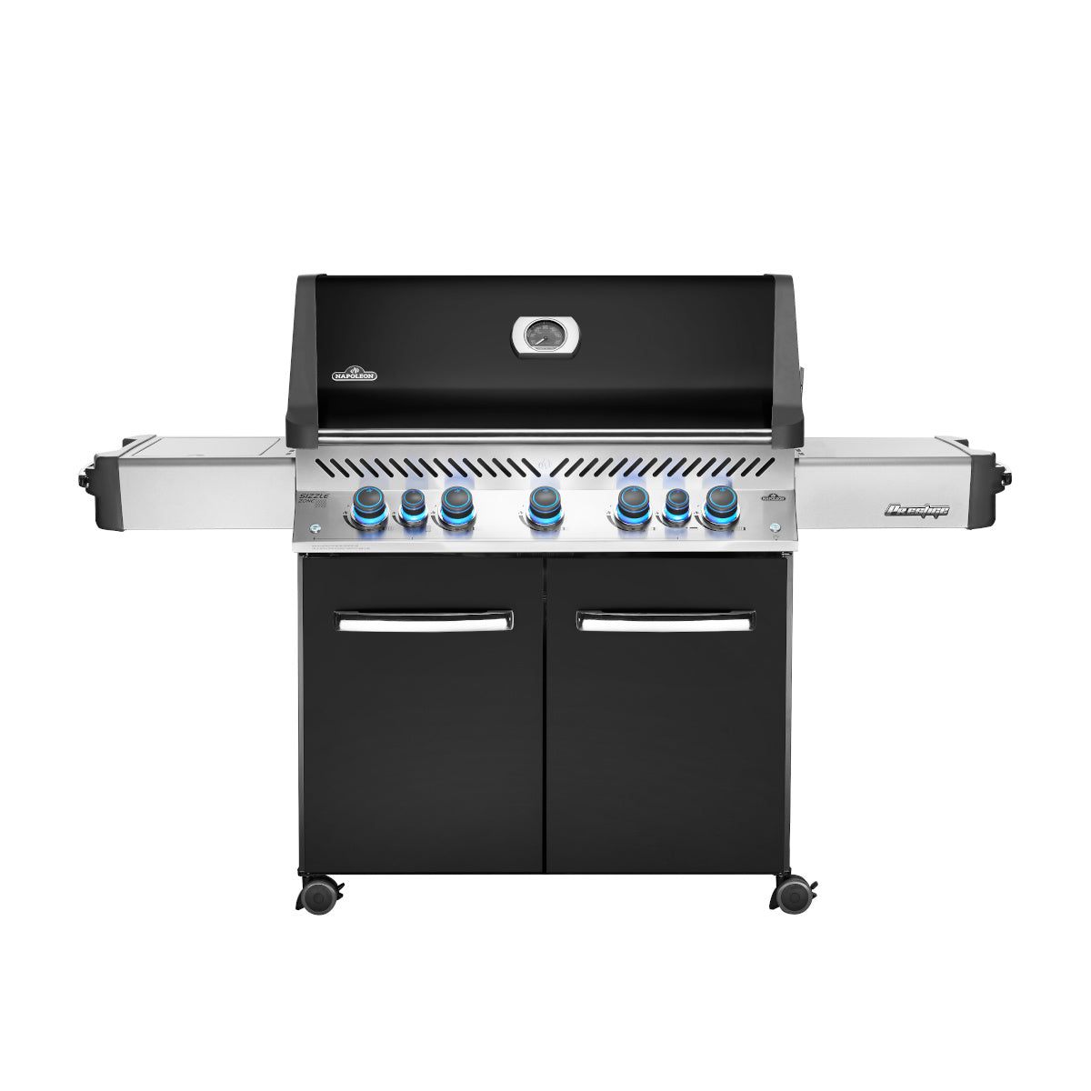 Frontansicht Napoleon Prestige 665 Gasgrill, Schwarz