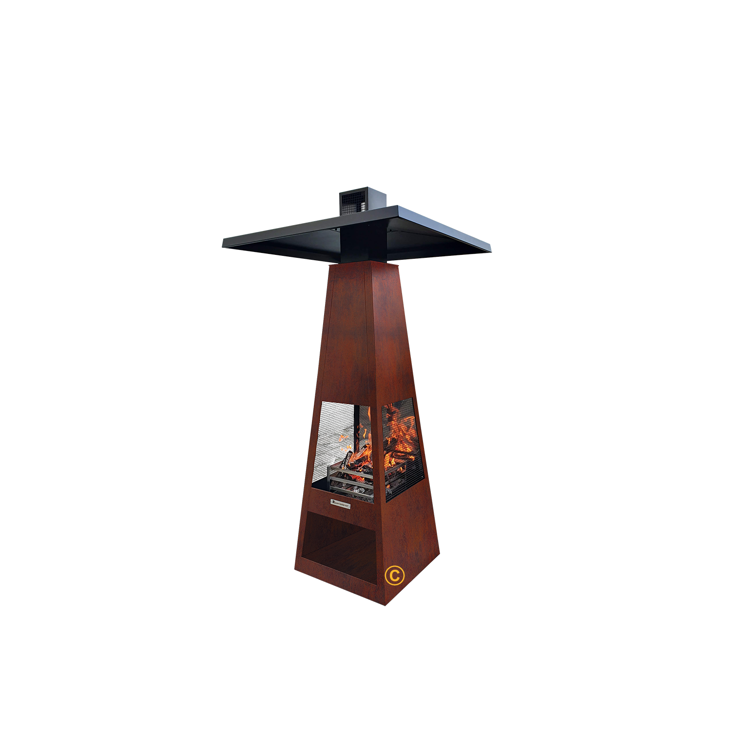 Quan Garden QUAN HEAT MASTER CORTEN mit montierten Schirm