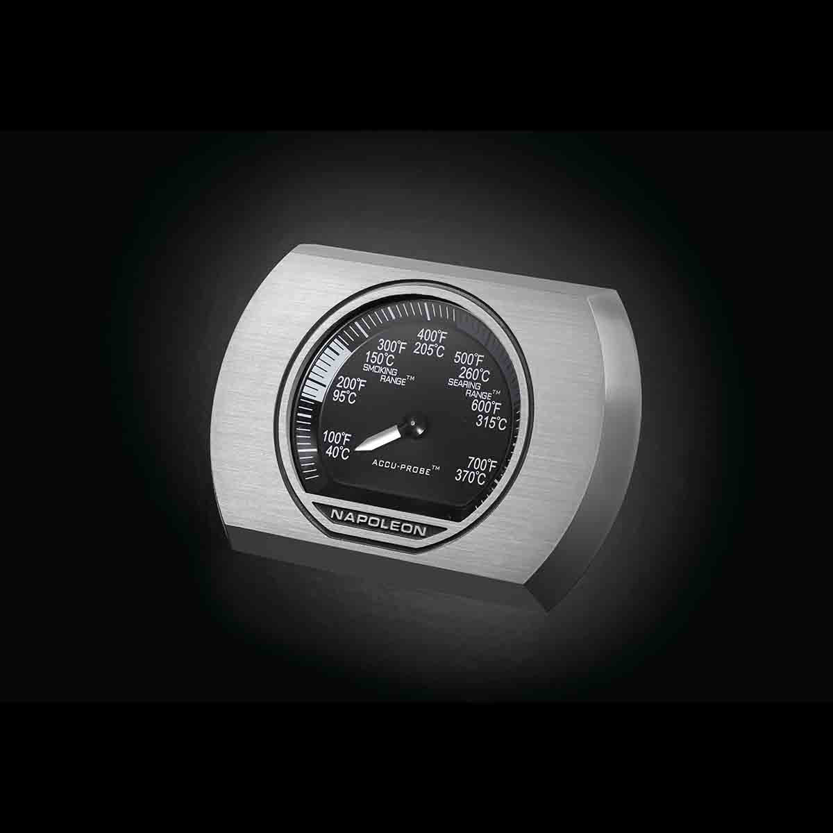 Deckelthermometer Napoleon Rogue 425, mit Heck- & Seitenbrenner inkl. Drehspieß