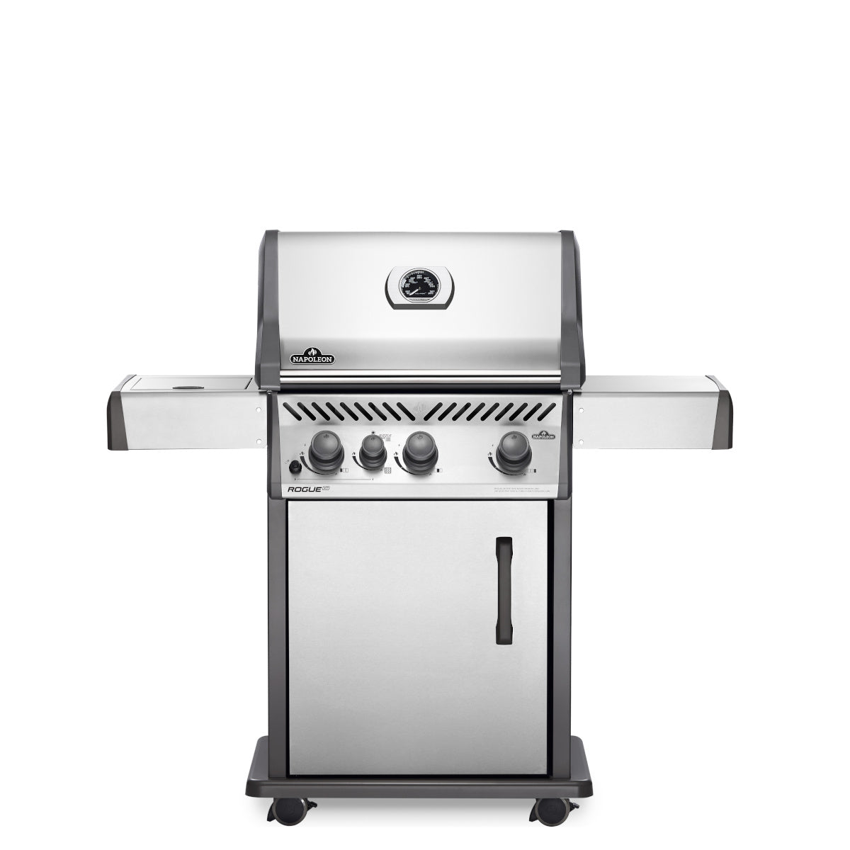 Frontansicht Napoleon Rogue XT 425 Gasgrill, mit Sizzle Zone, Edelstahl
