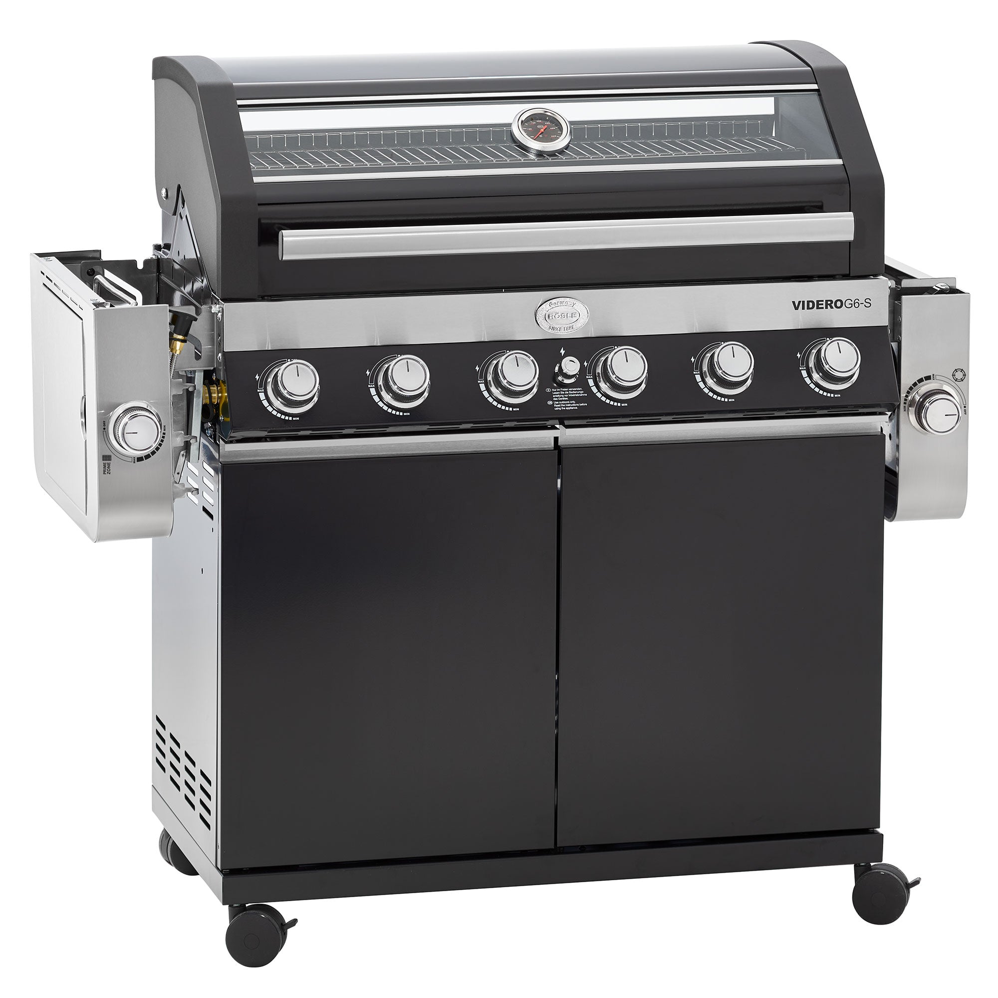 Rösle Gasgrill BBQ-Station VIDERO G6-S Vario+ schwarz 50 mbar