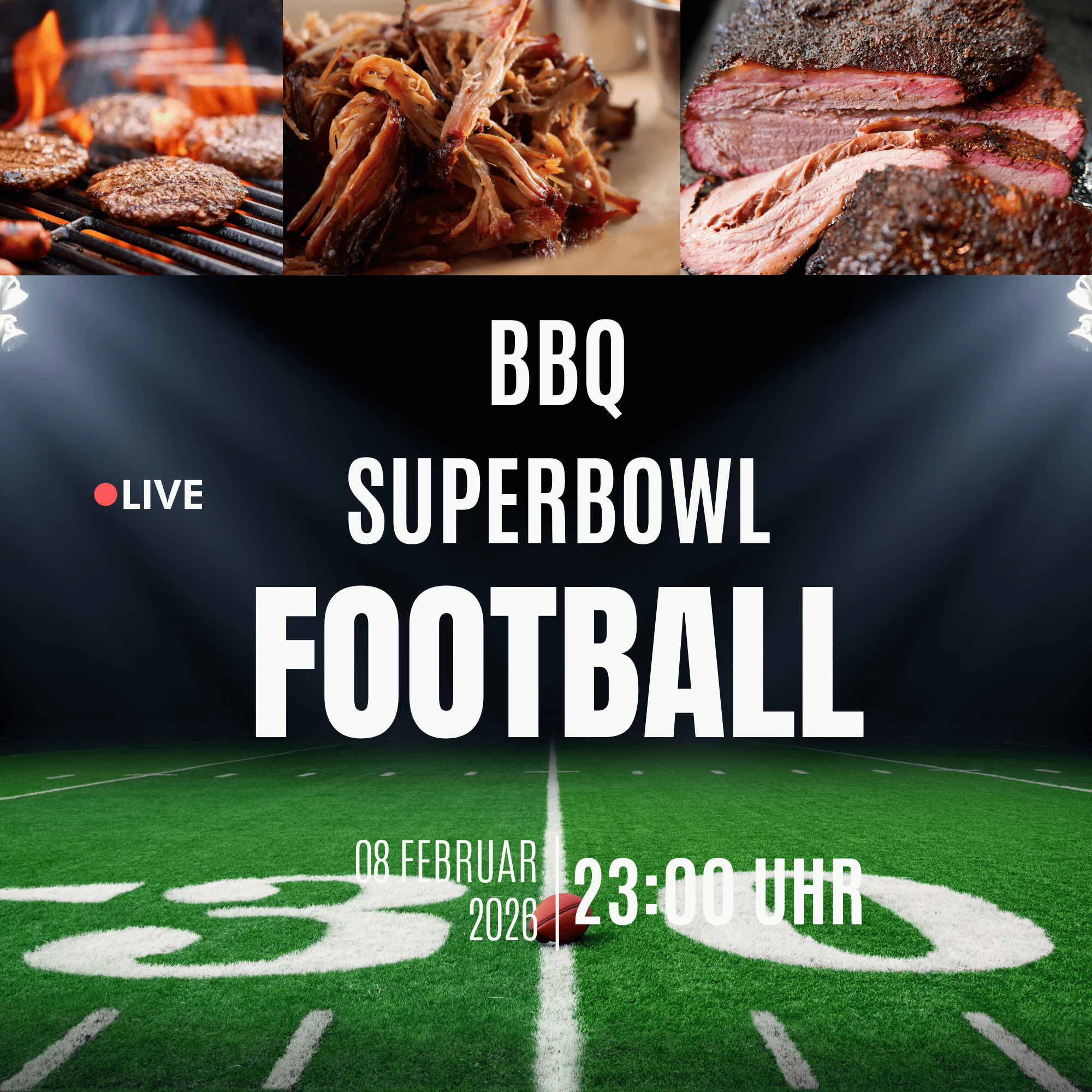Super Bowl BBQ-Event 2026