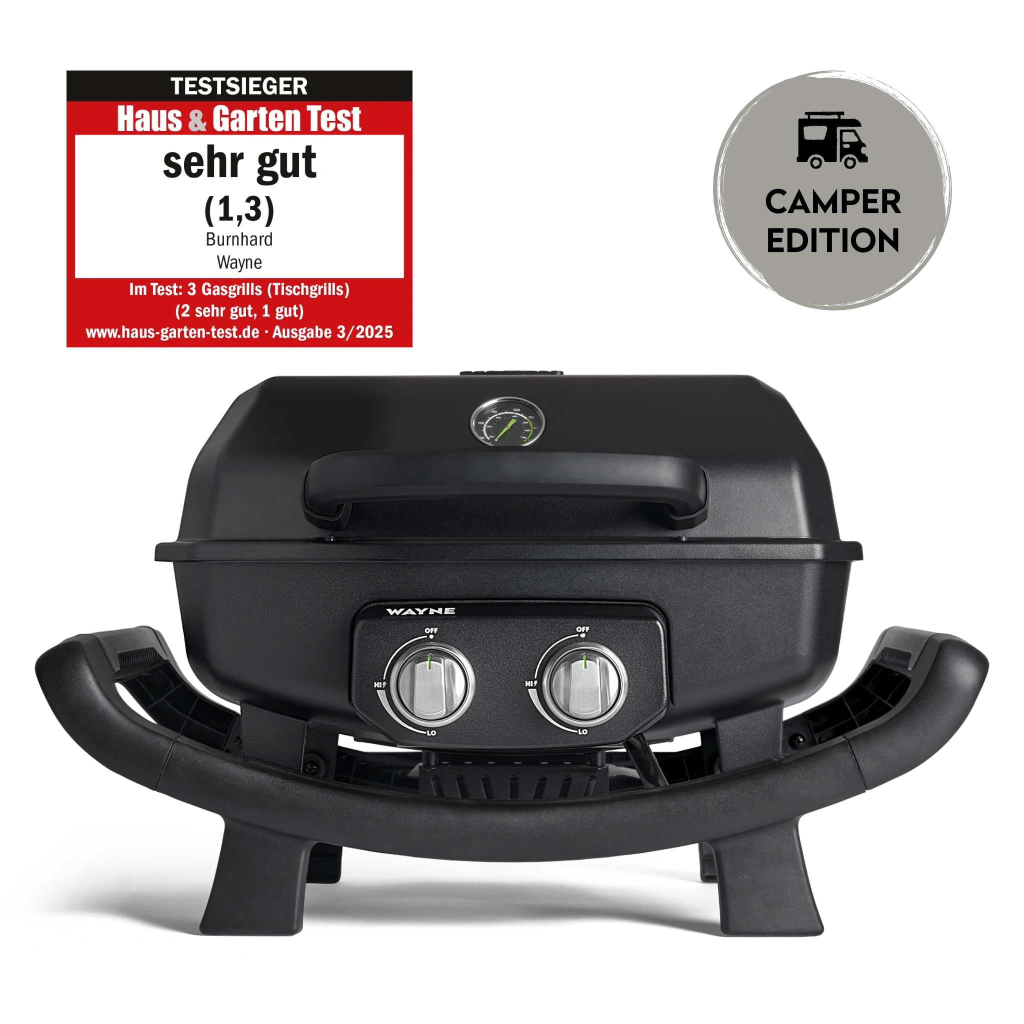 Burnhard WAYNE Balkongrill 2-Brenner Camper Edition