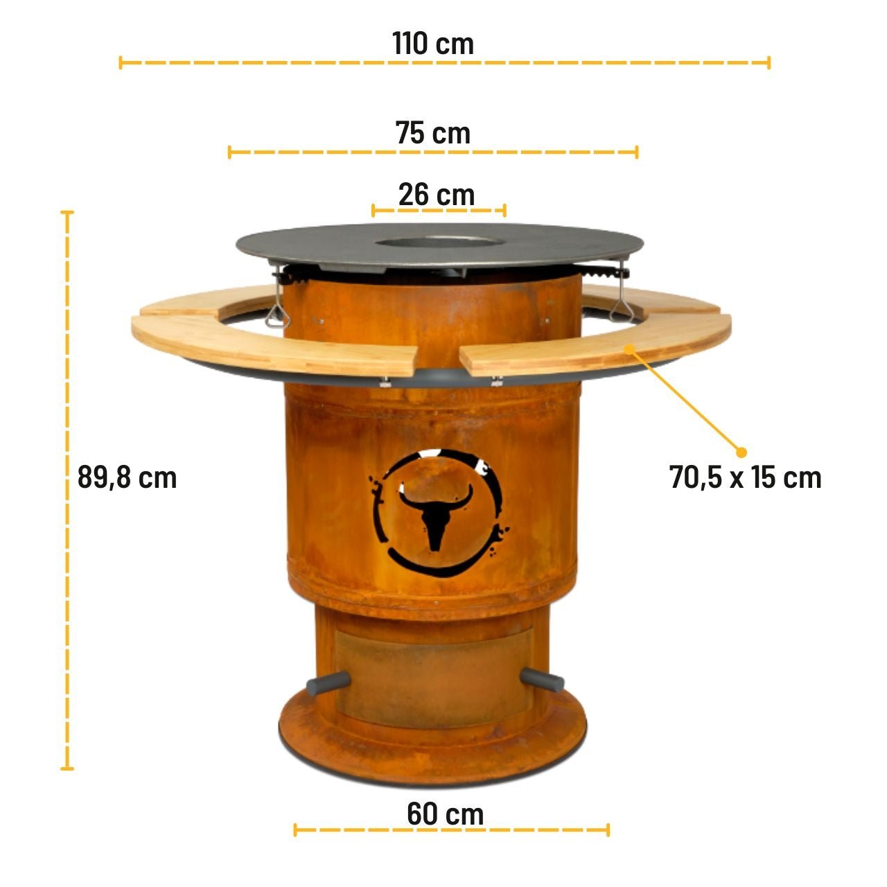 Moesta Bandit FirePlace inkl. Bambus Ablagen & BBQ-Disk