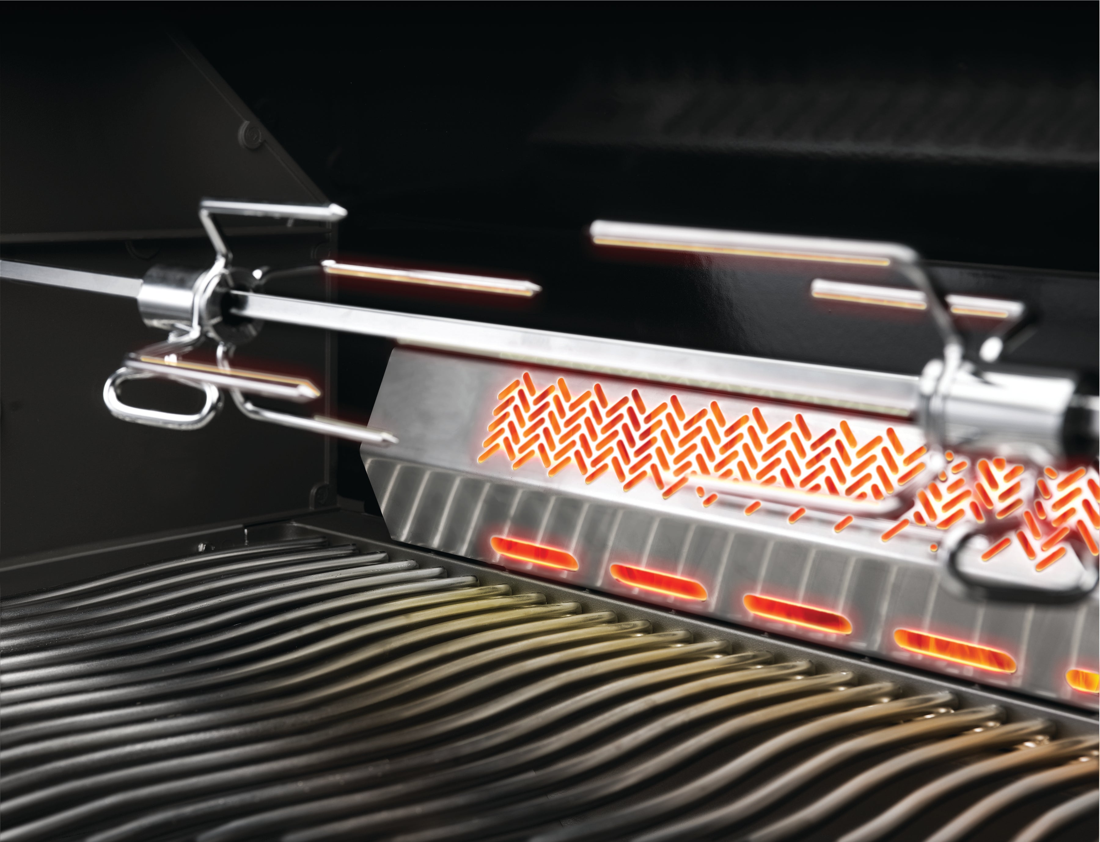 Rotisserie und Heckbrenner Napoleon Prestige PRO 665 inkl. Drehspieß, Edelstahl