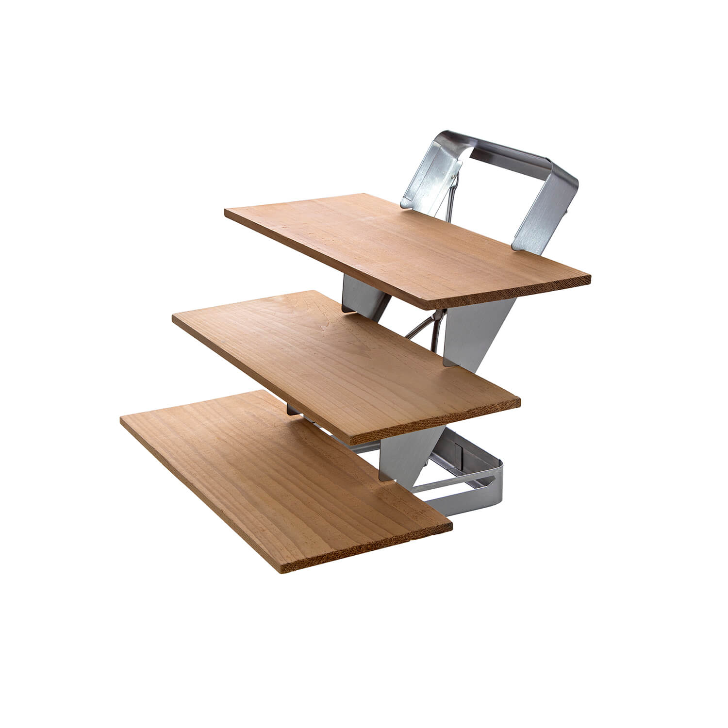 ALL’GRILL Räucherbrett Treppe, Edelstahl & Zedernholz