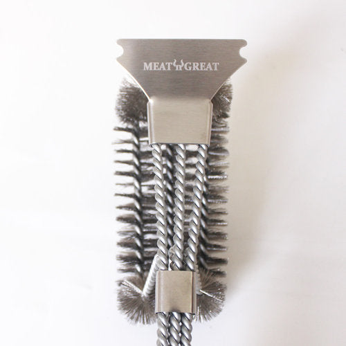 Babossa Grillbürste, Edelstahl Draufsicht