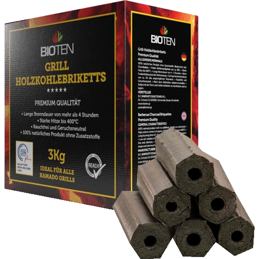 BIOTEN Holzkohlebriketts, 3kg