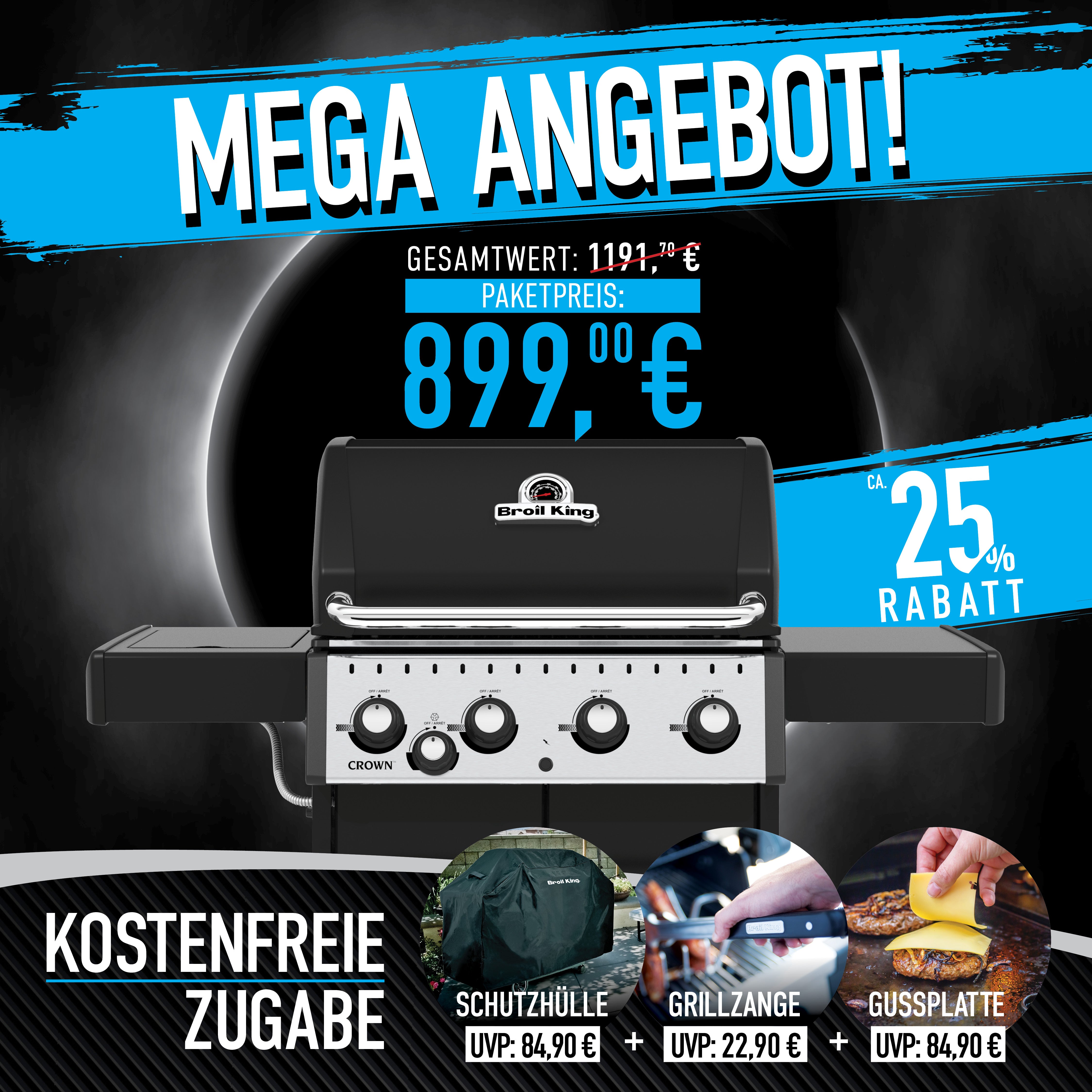 Broil King Crown 440 Bundle inkl. Abdeckhaube und Grillzange