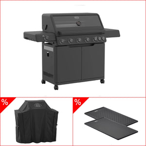 Rösle AllFlame Hero 6 Brenner Gasgrill - 50 mBar Bundle inkl. Grillplatte eckig