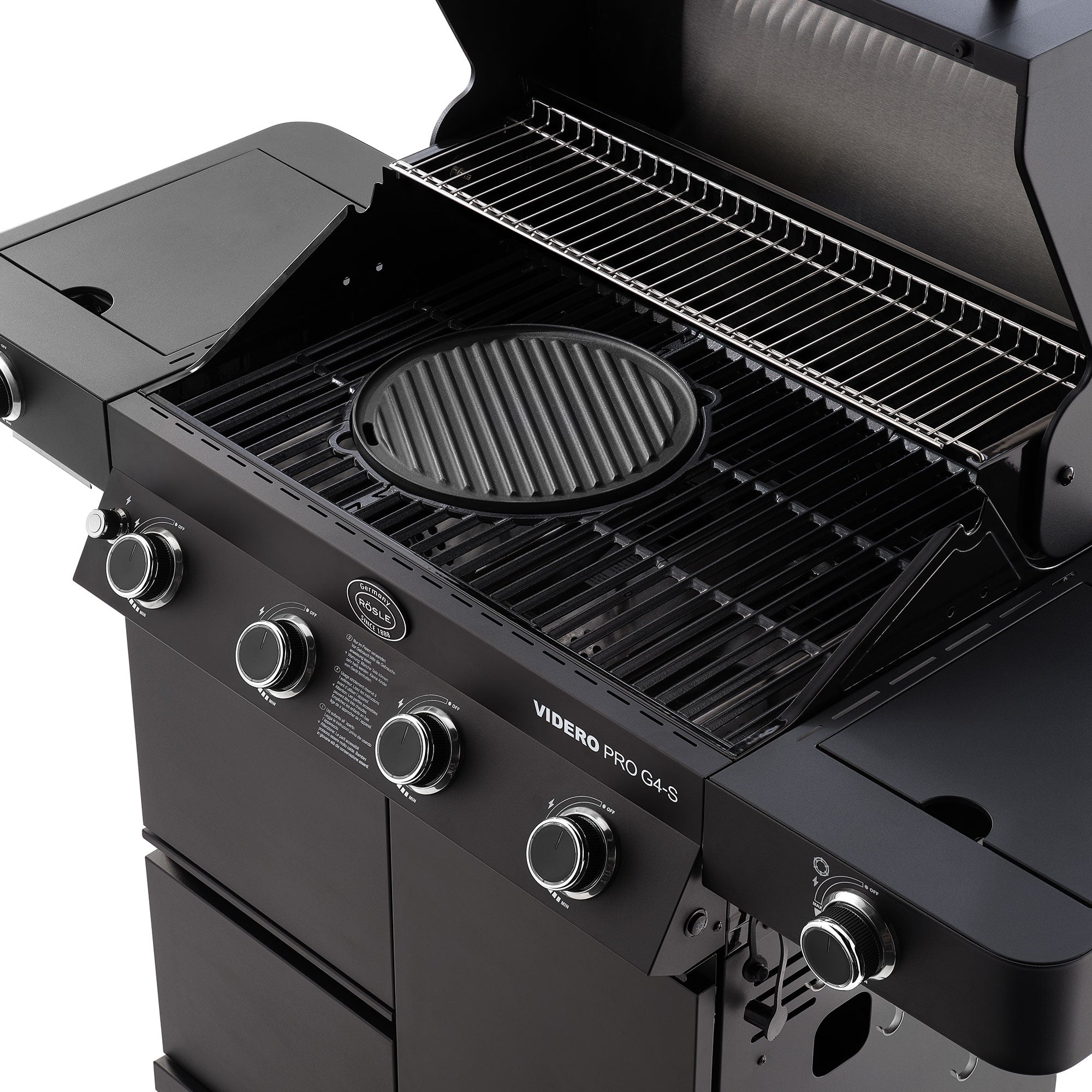 Grillfläche mit Grillplatte Rösle Videro Pro G4-S Vario+ 50mbar