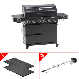 Rösle Videro Pro G6-S Vario+ 50mbar inkl. Grillplatte & Rotisserie