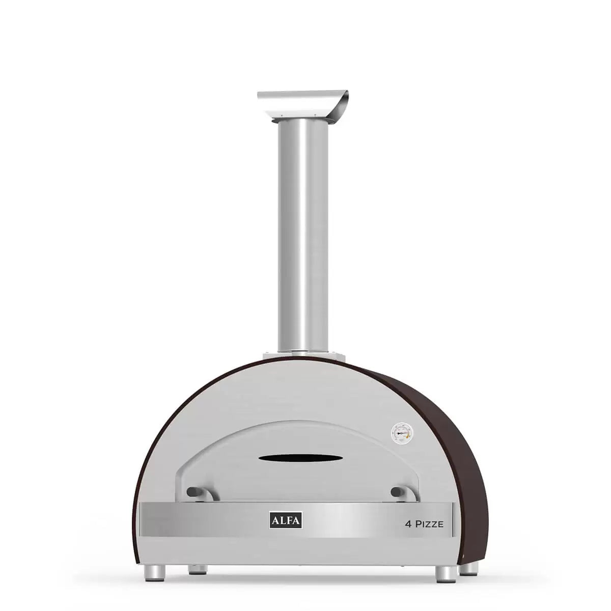 Frontansicht Alfa Forni Classico 4 Pizze Pizzaofen Holz, Grau