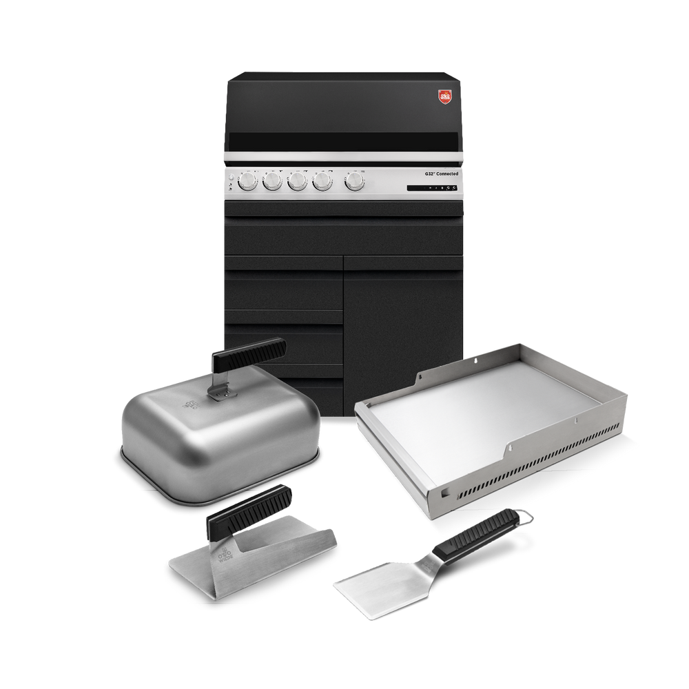 Otto Wilde „Burger Profi“-Set mit Gasgrill G32 Connected 3 Schubladen + 1 Tür