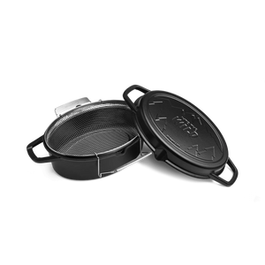 Burnhard Gusseisenbräter mit Frittierkorb