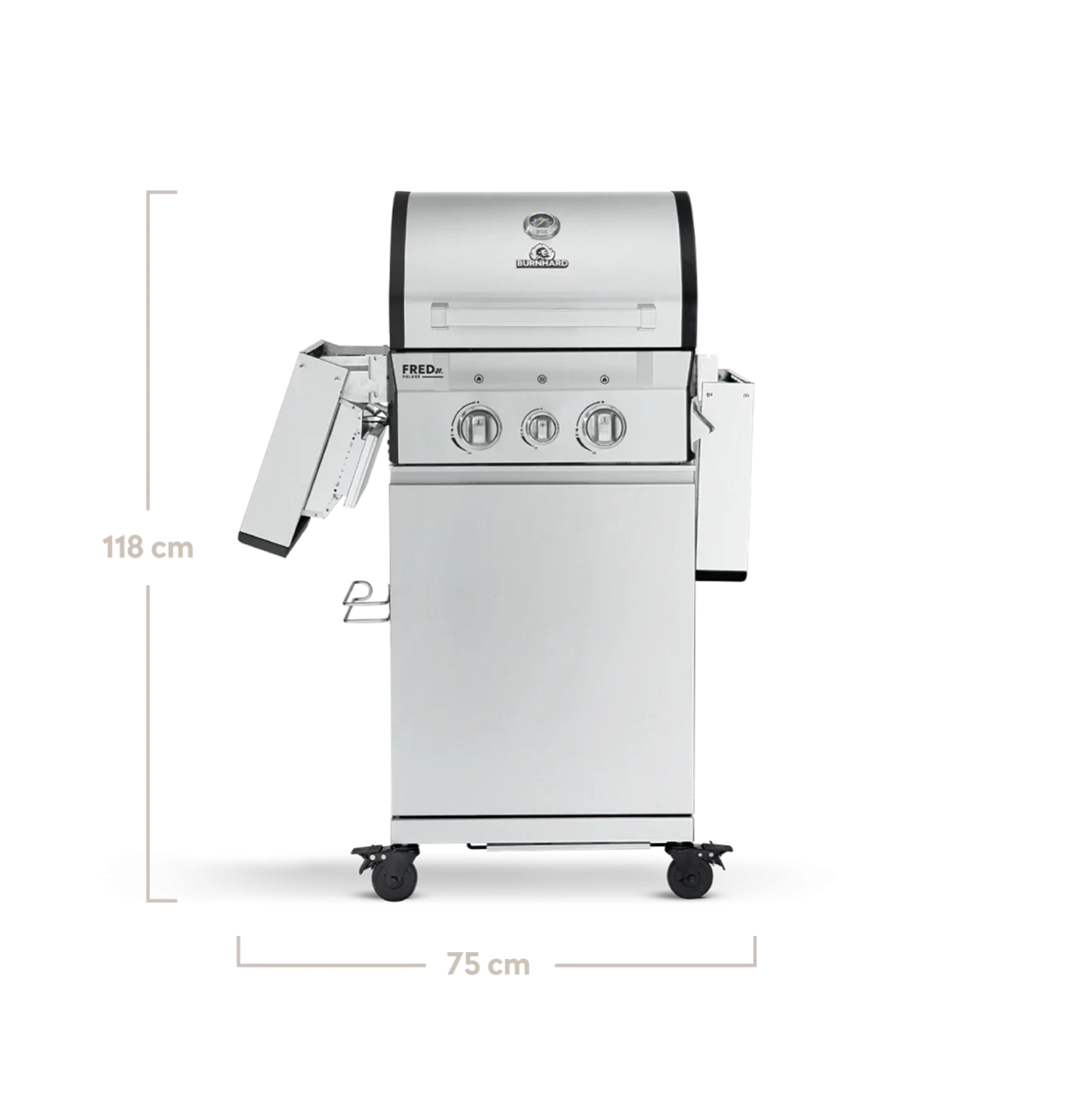 Burnhard FRED Jr. Deluxe Gasgrill 2-Brenner Edelstahl mit Edelstahlrost (Series 3)