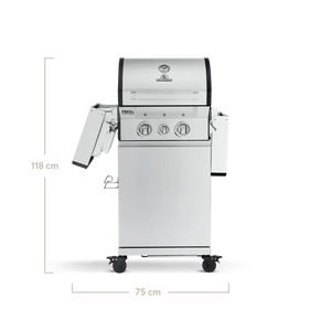 Burnhard FRED Jr. Deluxe Gasgrill 2-Brenner Edelstahl mit Edelstahlrost (Series 3)