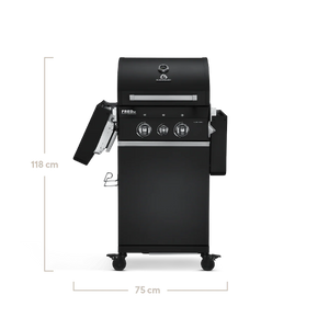 Burnhard FRED Jr. Deluxe Gasgrill 2-Brenner Back Edition mit Gusseisenrost (Series 3)