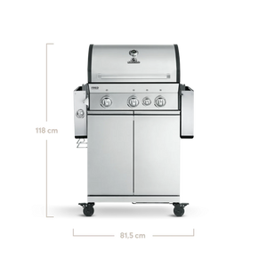 Burnhard FRED Deluxe Gasgrill 3-Brenner Edelstahl mit Gusseisenrost (Series 3)