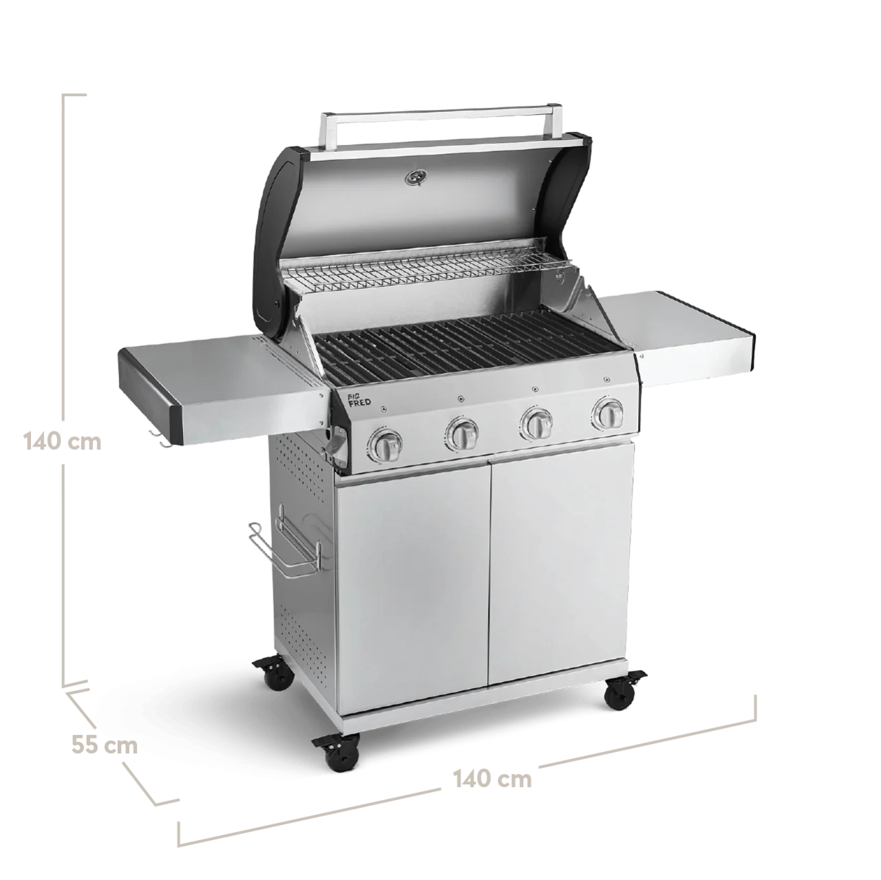 Burnhard Big FRED Basic Gasgrill 4-Brenner mit Gusseisenrost
