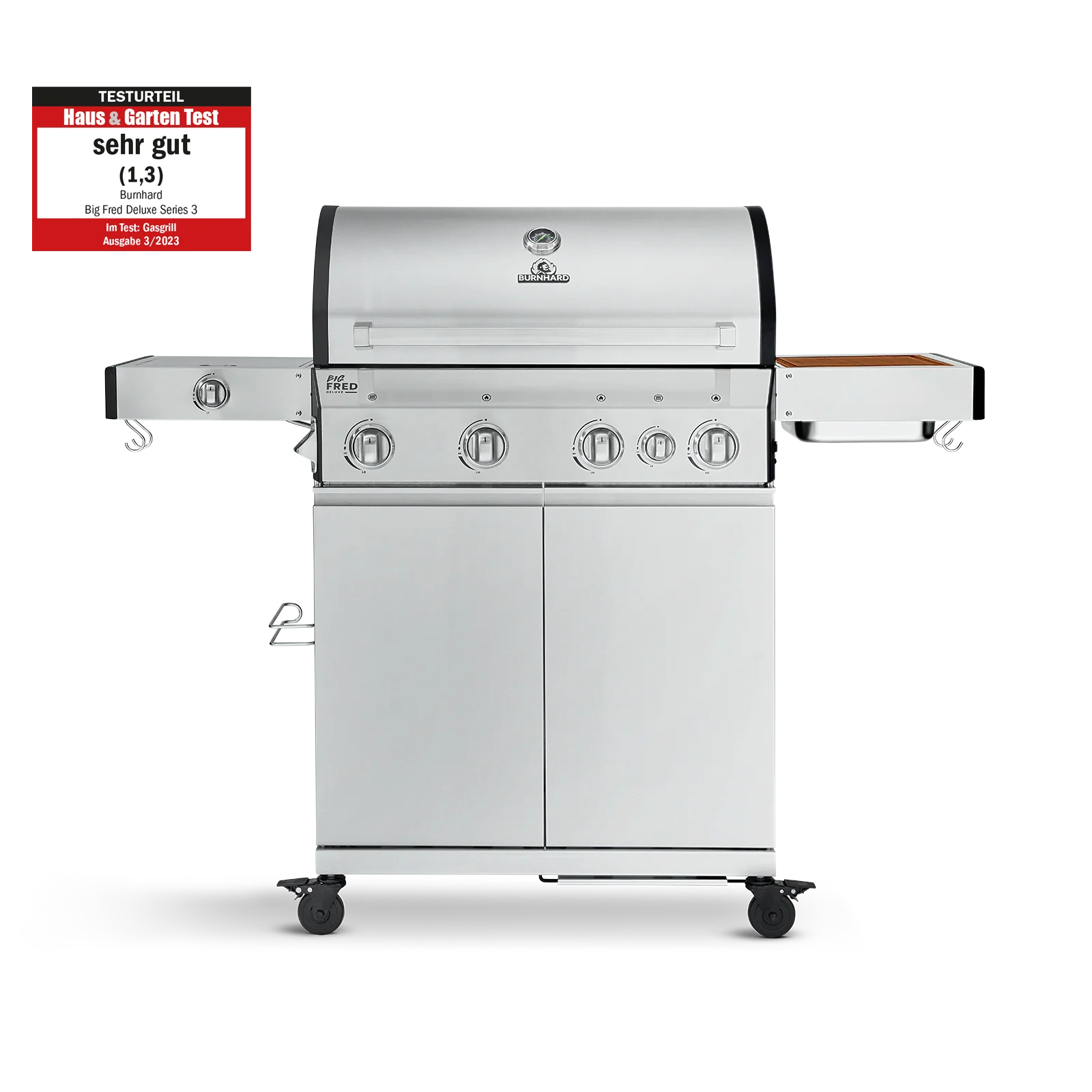 Burnhard Big FRED Deluxe Gasgrill 4-Brenner Edelstahl mit Edelstahlrost (Series 3)