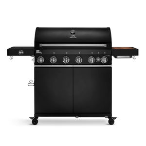 Burnhard Fat FRED Deluxe Gasgrill 6-Brenner Black Edition mit Gusseisenrost (Series 3)