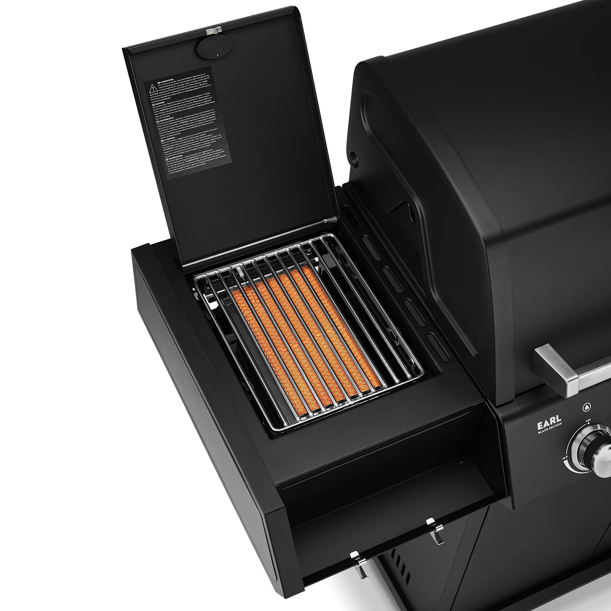 Burnhard EARL Premium-Gasgrill 3-Brenner Black Edition mit Edelstahlrost