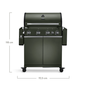 Burnhard Big FRED Deluxe Gasgrill 4-Brenner Green Edition mit Gusseisenrost (Series 3)