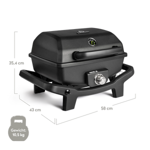 Burnhard WAYNE Jr. Balkongrill 1-Brenner inkl. Gasflaschen Adapter