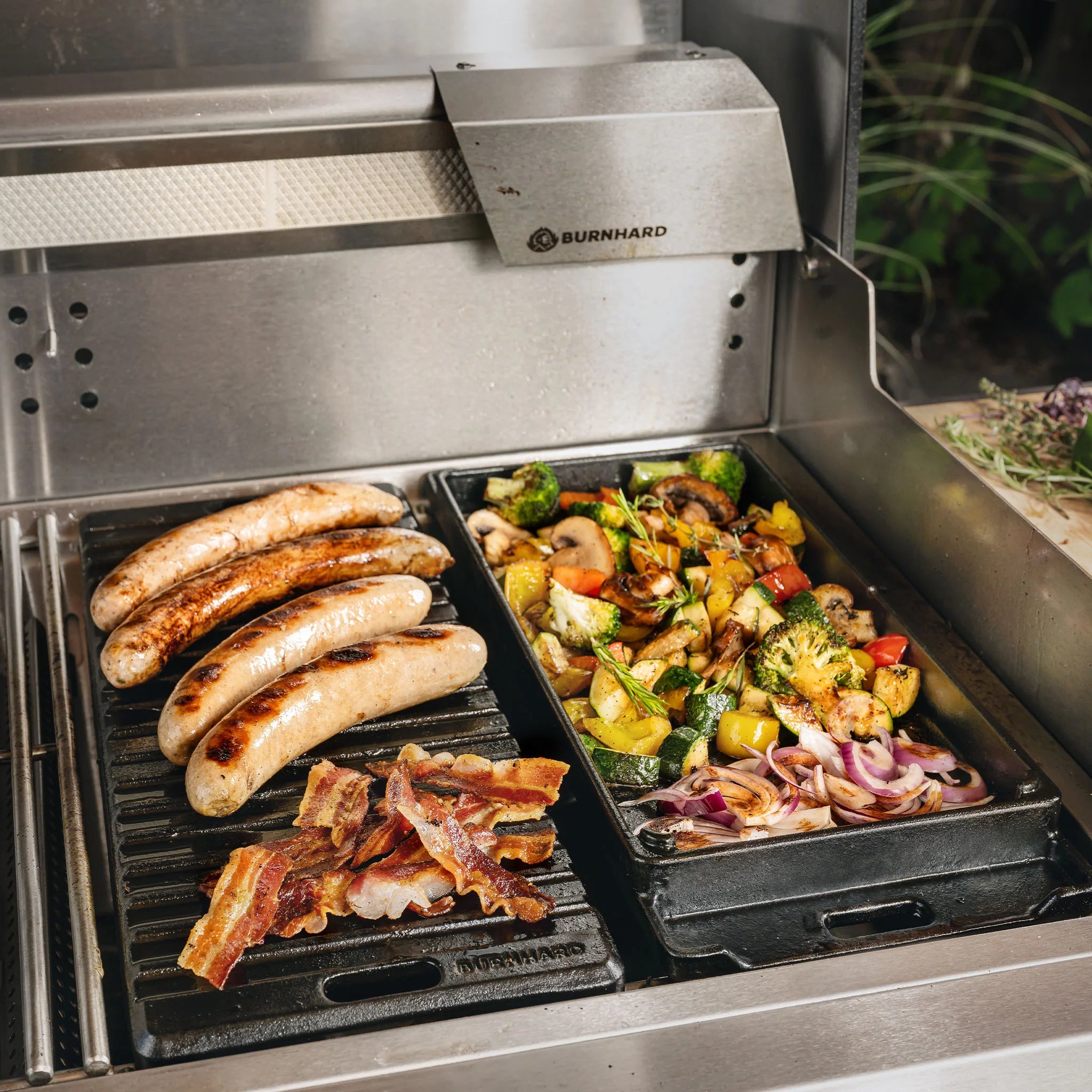 Burnhard GRANT Grillplatte Gusseisen 2-in-1