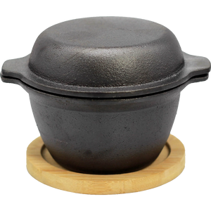 Produktbild ALL’GRILL DutchOven, Ø10x9cm mit Holzuntersetzer