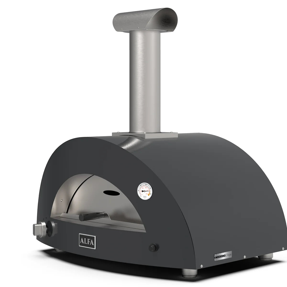 Seitliche Abbildung Alfa Forni Moderno 2 Pizze, Gas/Hybrid, Grau